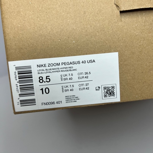 Nike Air Zoom Pegasus 40 USA M8.5 W10 - Picture 2 of 9
